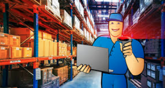 worker analyzing inventory