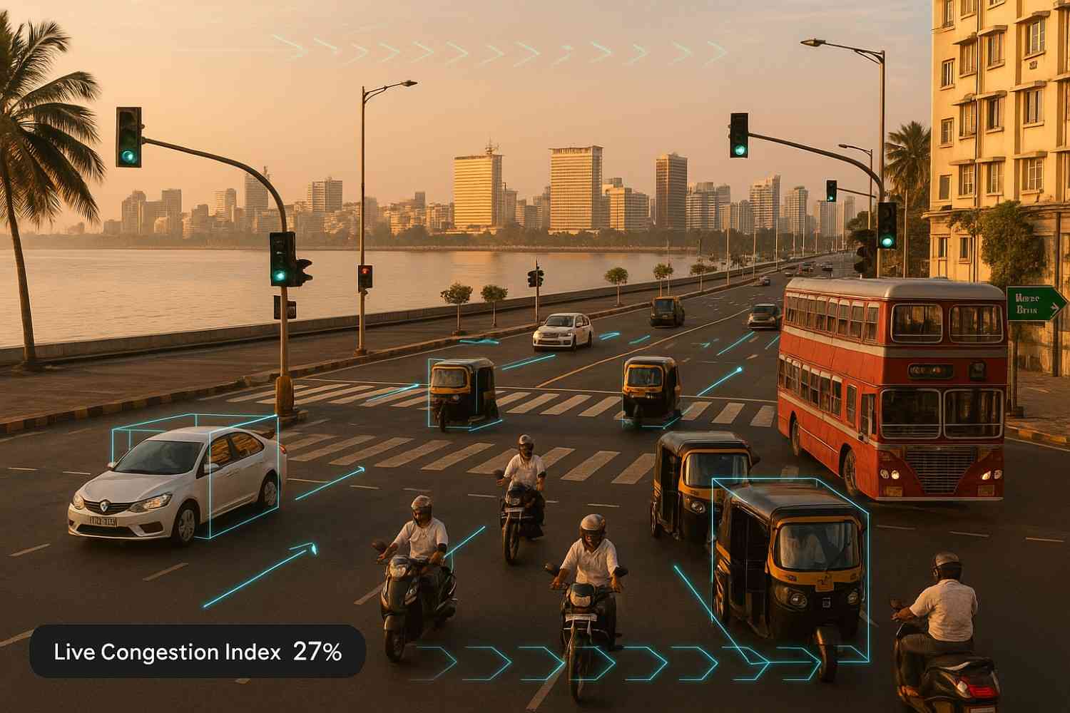 Mumbai Dawn Traffic with AI