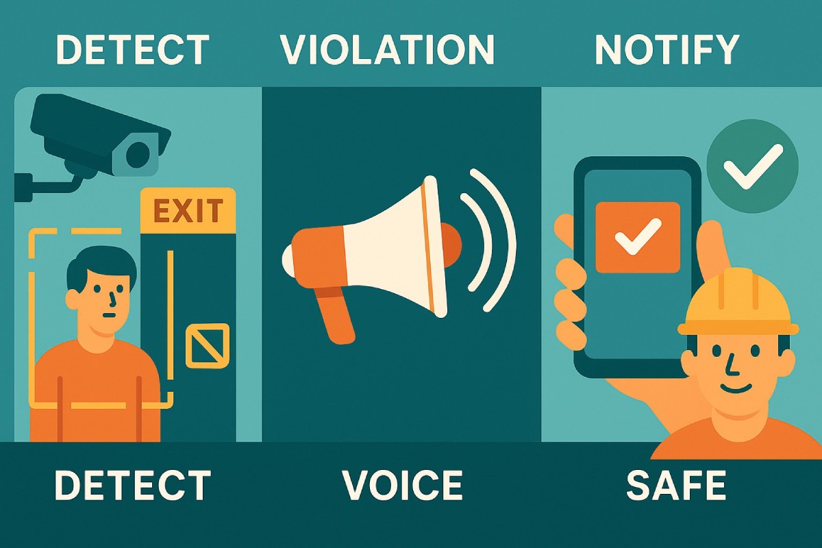 Voice Notifications for Non-Compliance in Ai warehouse