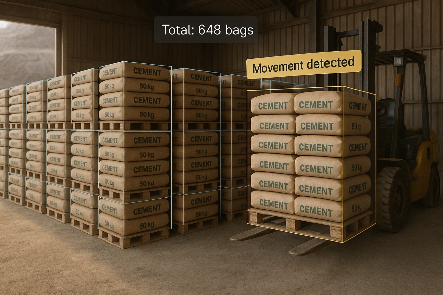 Warehouse cement Monitoring in mining