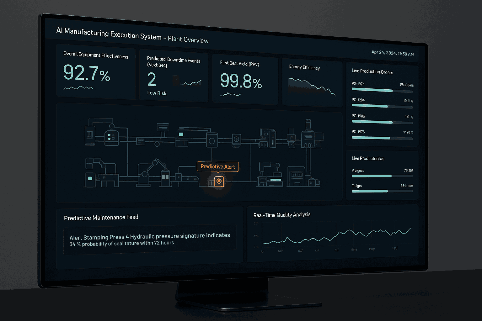 dashboard of AI Manufacturing excellence system