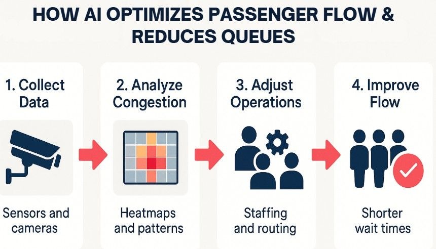how ai optimizes passenger flow & reduces queues