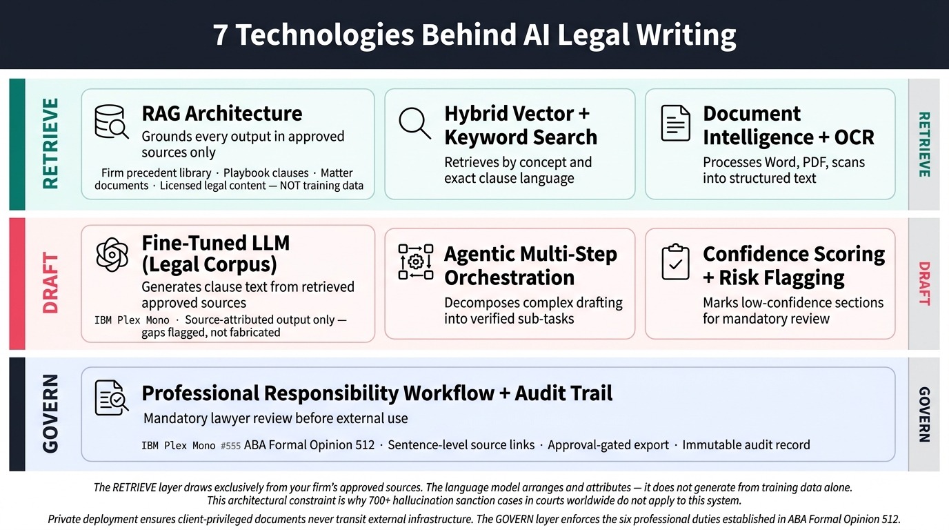 7 key technologies behind an LLM legal AI writing solution