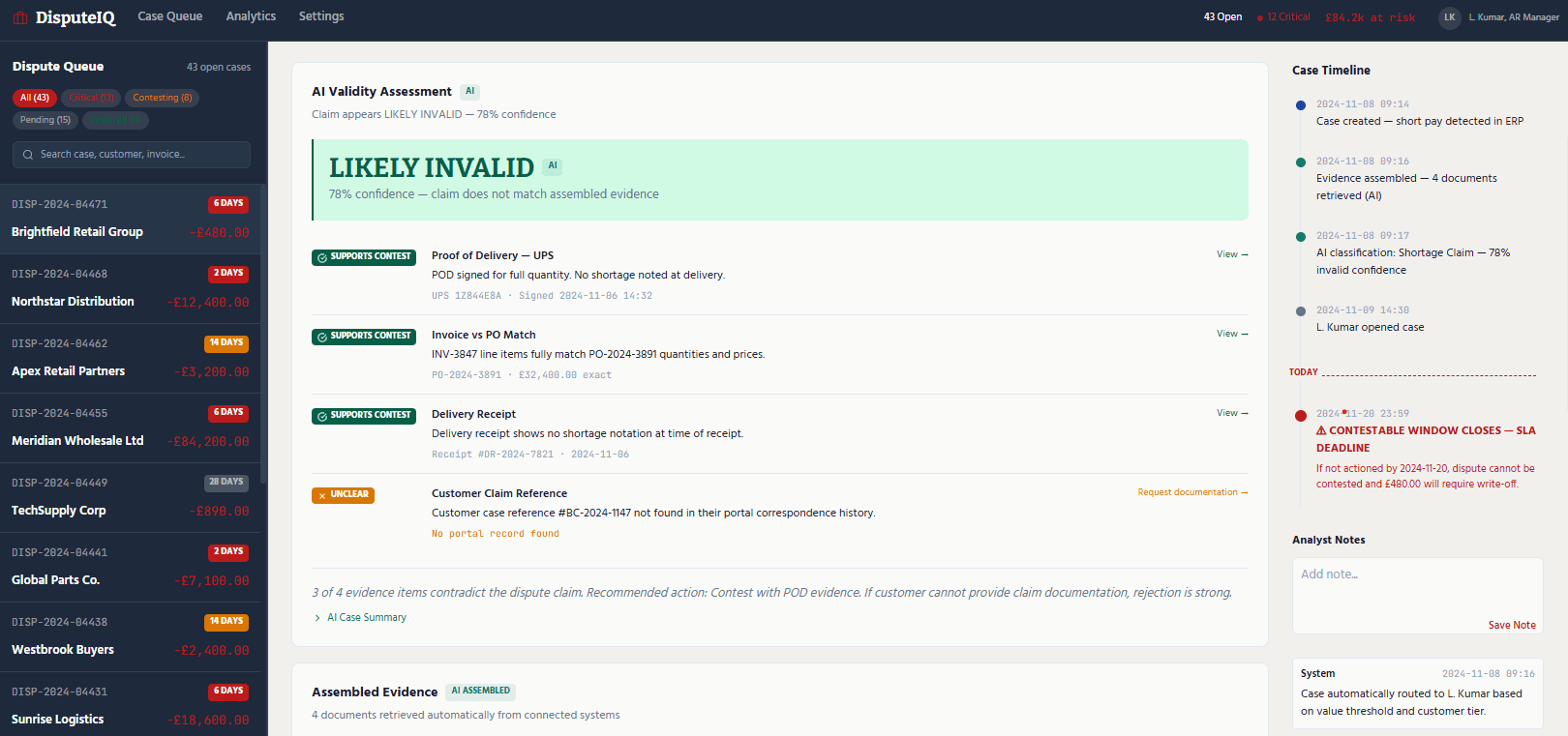 Automated Invoice Dispute Management Solution overview