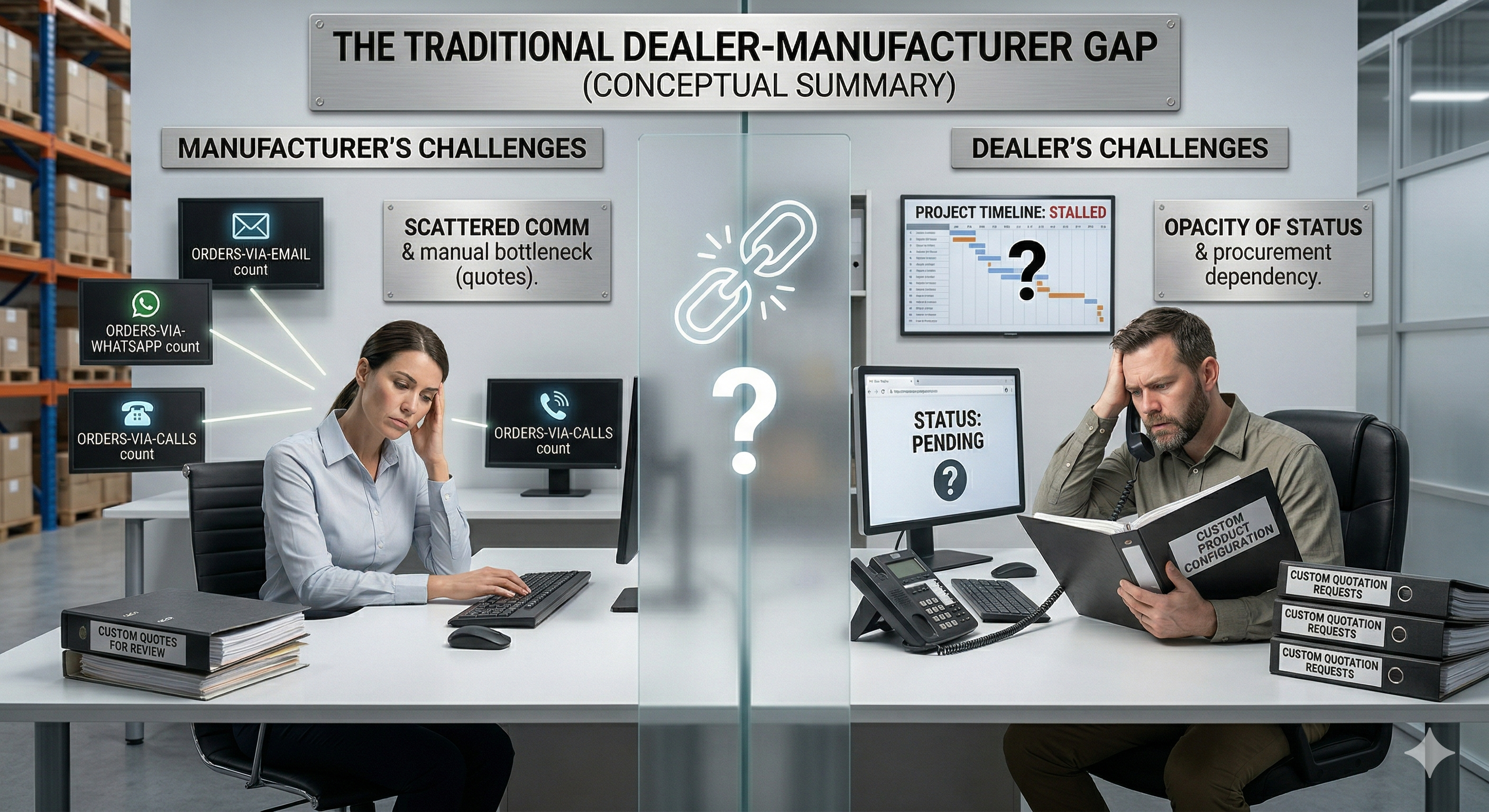 Manufacturer vs dealer challenges in manual order processing