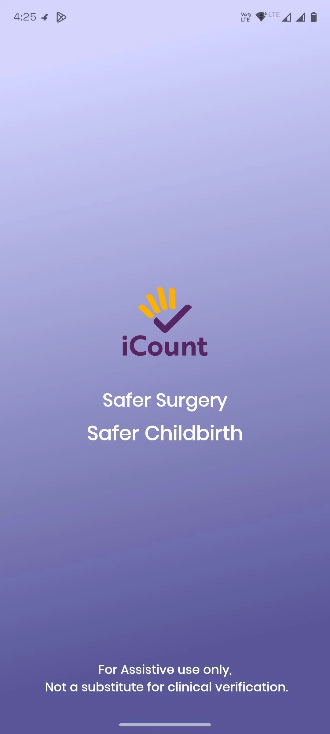 iCount pilot-app safety disclosure explaining that AI-assisted counts require staff verification